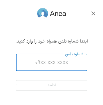 وارد کردن شماره برای ورود به سامانه